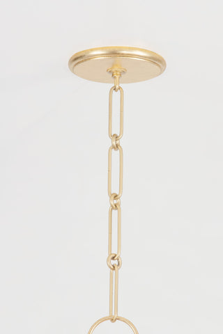 Montclair 40" Wide 6-Light Vintage Gold Leaf Chandelier