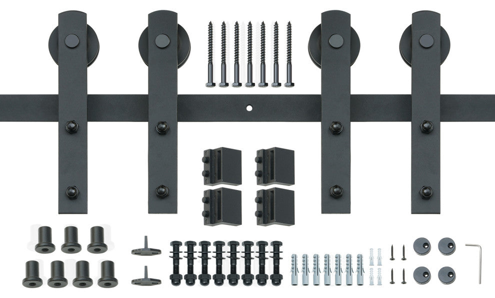 VEVOR 8FT Sliding Barn Door Hardware Closet Track Kit for Double Doors I Hanger
