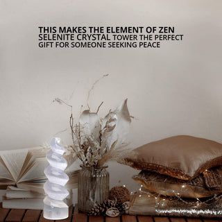 Selenite Crystal Tower Spiral Medium, Healing Stones & Home Decoration - 1 PC