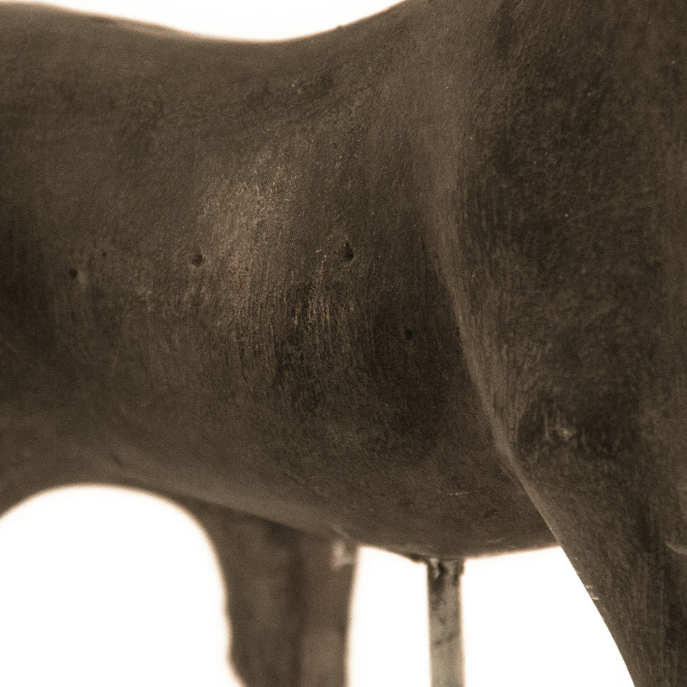 Gray Resin Horse on Stand