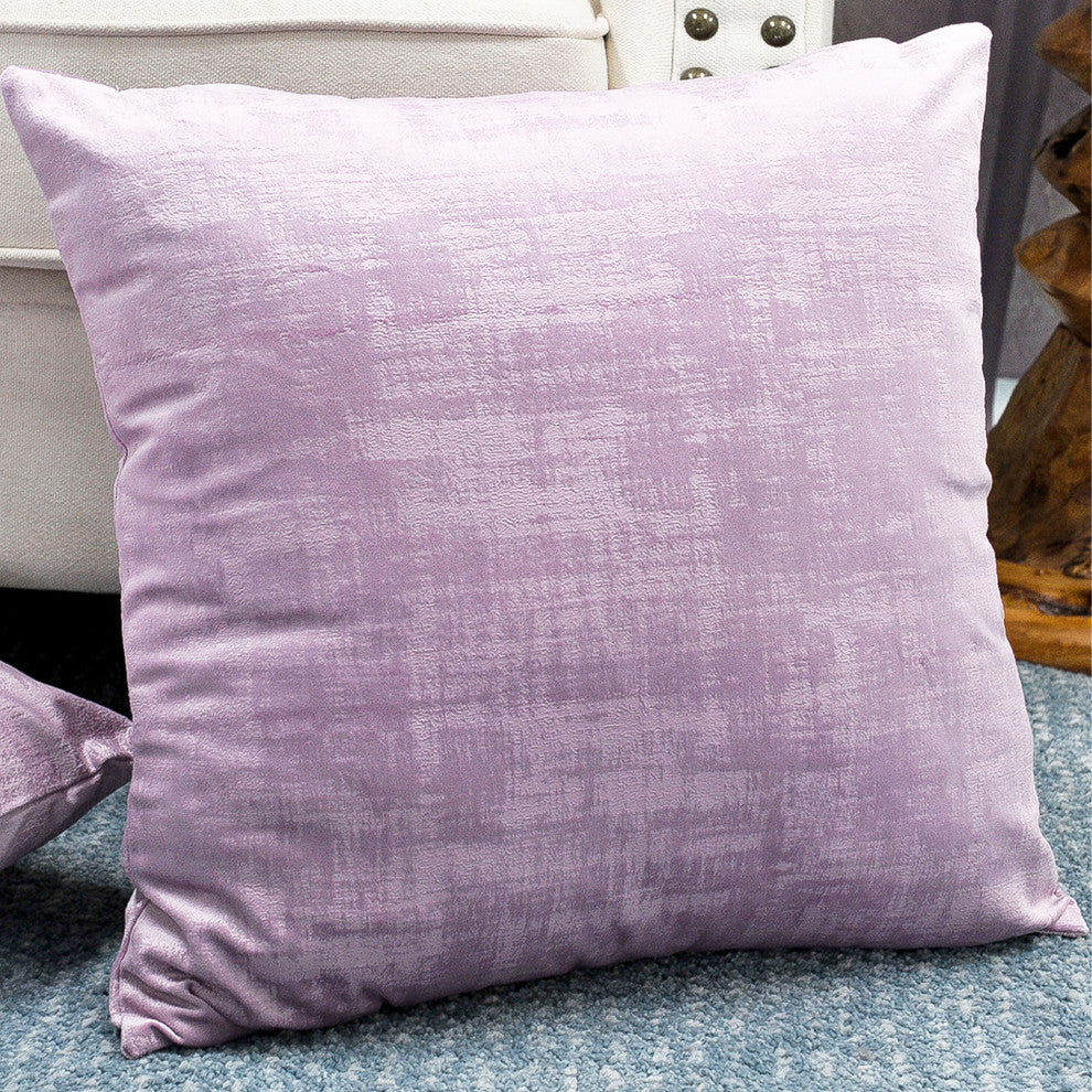 Serenta Textured Velvet Pillow Shell, Set of 4, Mauve Shadows