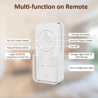 CARRO 52" Flush Mount Ceiling Fan with Dim Light and Remote 10 Speed, White/Gold