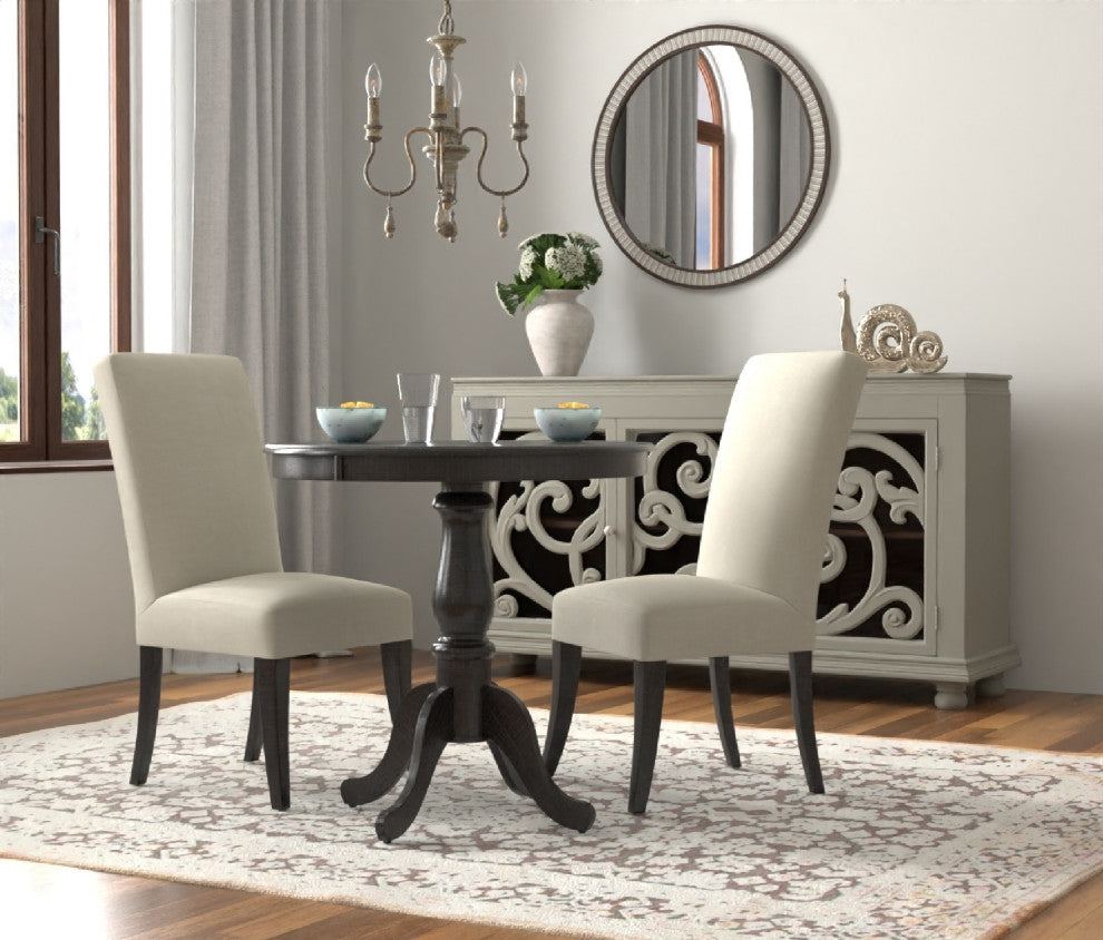Bella Round Pedestal Bar Table, Blue/Espresso