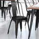 Perry Commercial Grade Metal Indoor-Outdoor Stackable Chair w/All-Weather Seat,