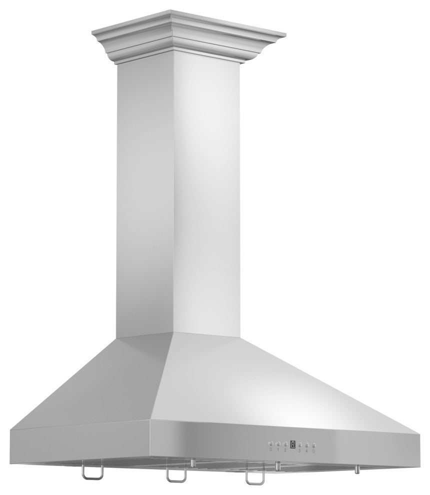 ZLINE 30" Wall Mount Hood, Stainless Steel With Crown Molding KL3CRN-30