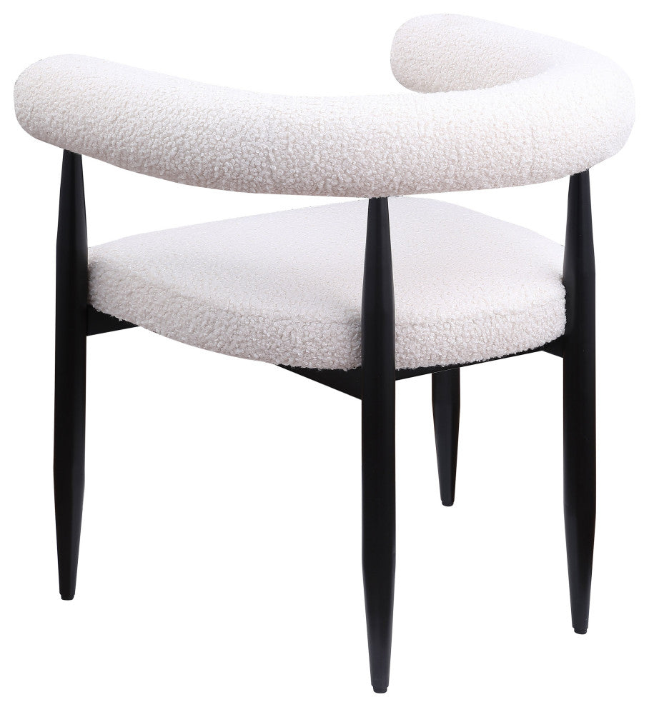 Dunmore Boucle Upholstered Dining Arm Chair Cream, Set of 2