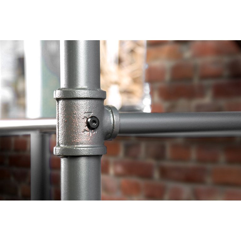 Industrial Bookcase, Pipe Metal Frame With Natural Wooden Shelves, Sand Black