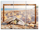 "Framed Blurred Seashore" Metal Wall Art, 3 Panels, 36"x28"