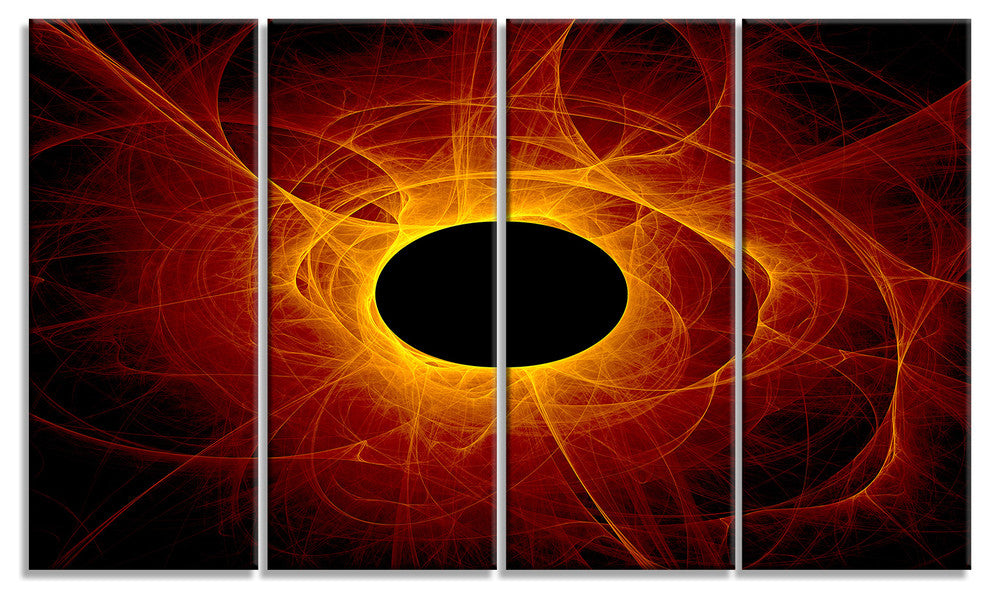 The Eye of God Digital Art, Abstract Wall Art Canvas, 48"x28", 4 Panels