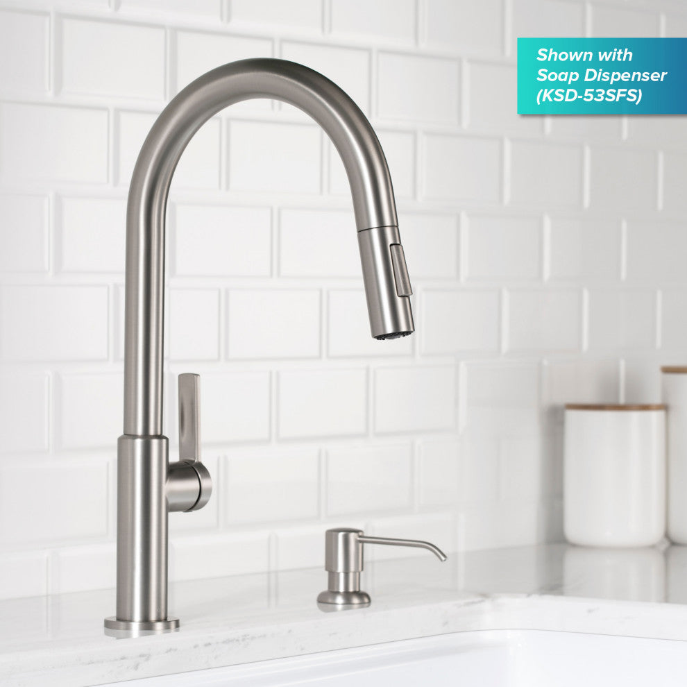 Oletto Pull-Down 1-Hole Kitchen Faucet, Spot Free Stainless Steel