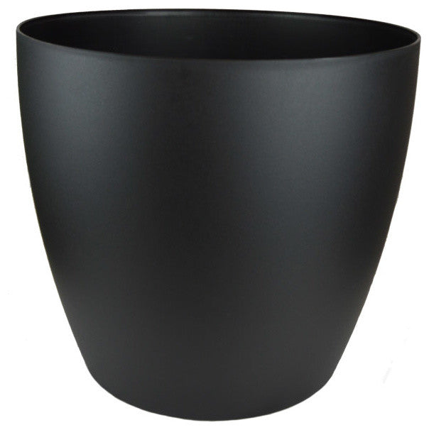 American Essence Memphis Modern Medium Indoor Plastic Round Planter, Black, 18