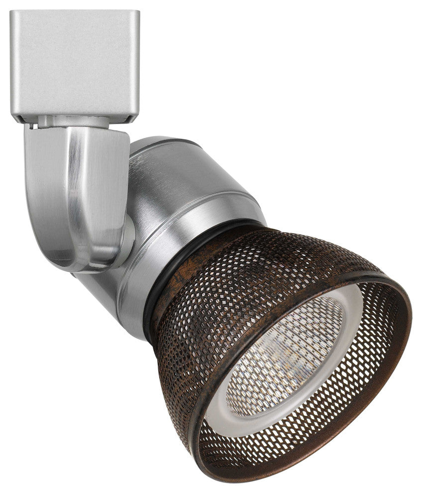 Integrated Dimmable LED Track Head, Bonze Metal Shade, Silver Base