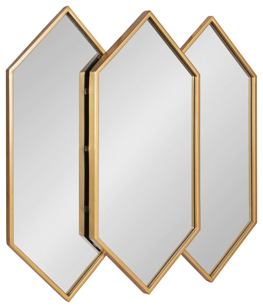 Diaz Framed Wall Mirror, Gold 28x27