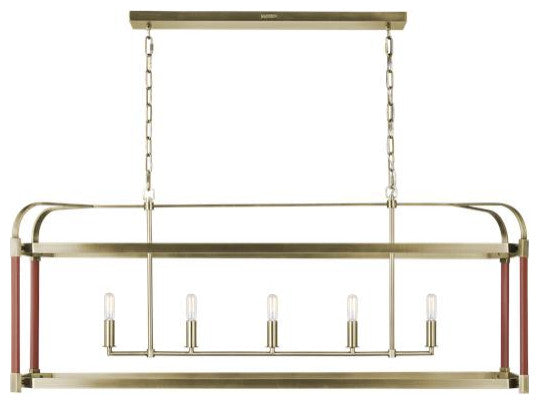 Generation Lighting, LC1165TWB, Linear Chandelier, Time Worn Brass