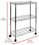 Oceanstar 3 Tier Shelving All-Purpose Utility Cart, Chrome