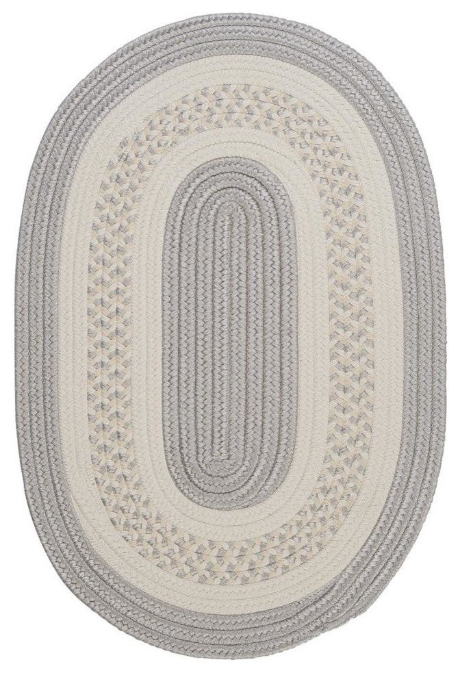 Colonial Mills Crescent NT31 Silver Indoor/Outdoor Area Rug, Round 12'x12'