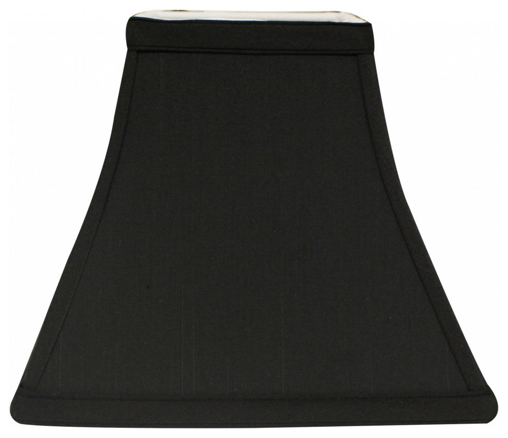 8" Black with White Lining Square Bell Shantung Lampshade