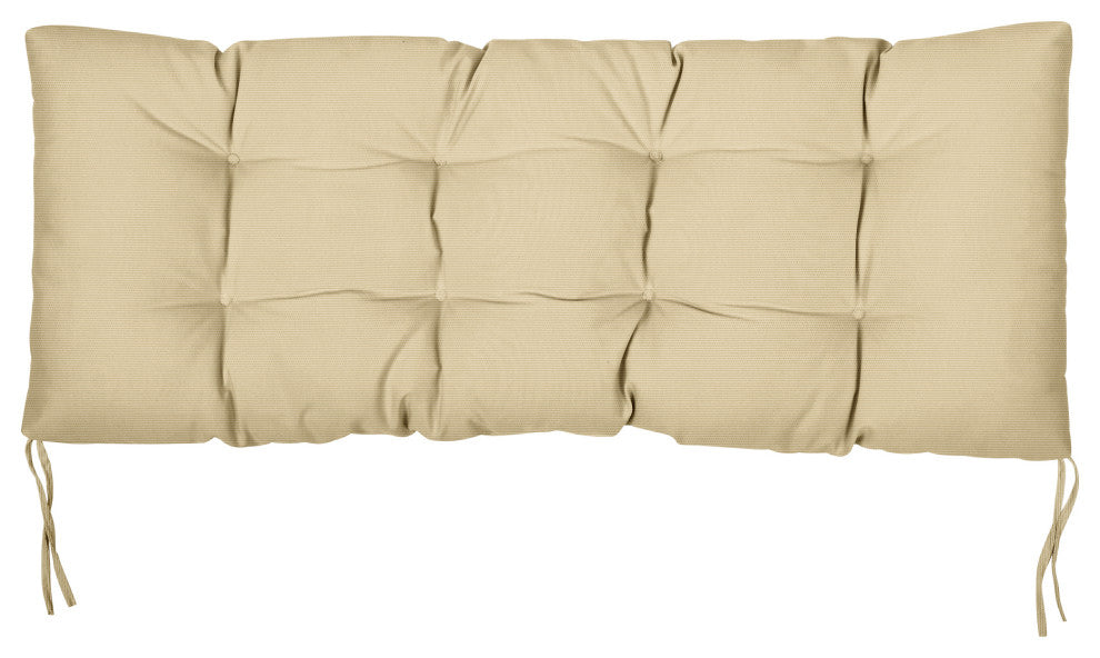 Sunbrella Canvas Indoor/Outdoor Tufted Bench Cushion, Beige, 55x18x2"