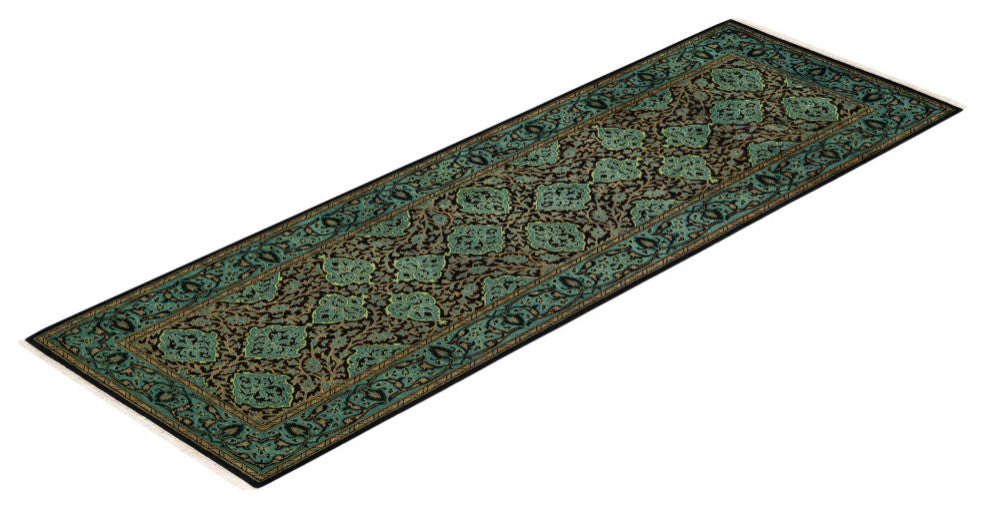 Mogul, One-of-a-Kind Hand-Knotted Area Rug Black, 2'6"x7'9"