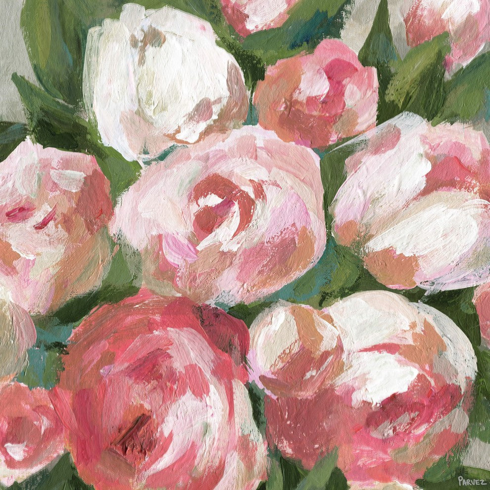 "Pink Tulip Zoom" Painting Print on Wrapped Canvas, 48"x48"