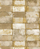 Natural Faux 2, Geometric Stone Wood Rustic Wallpaper, Beige, Roll, 21"x33'