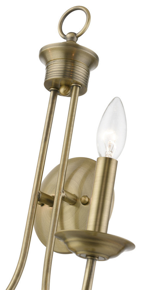 Estate 2 Light Antique Brass Double Sconce