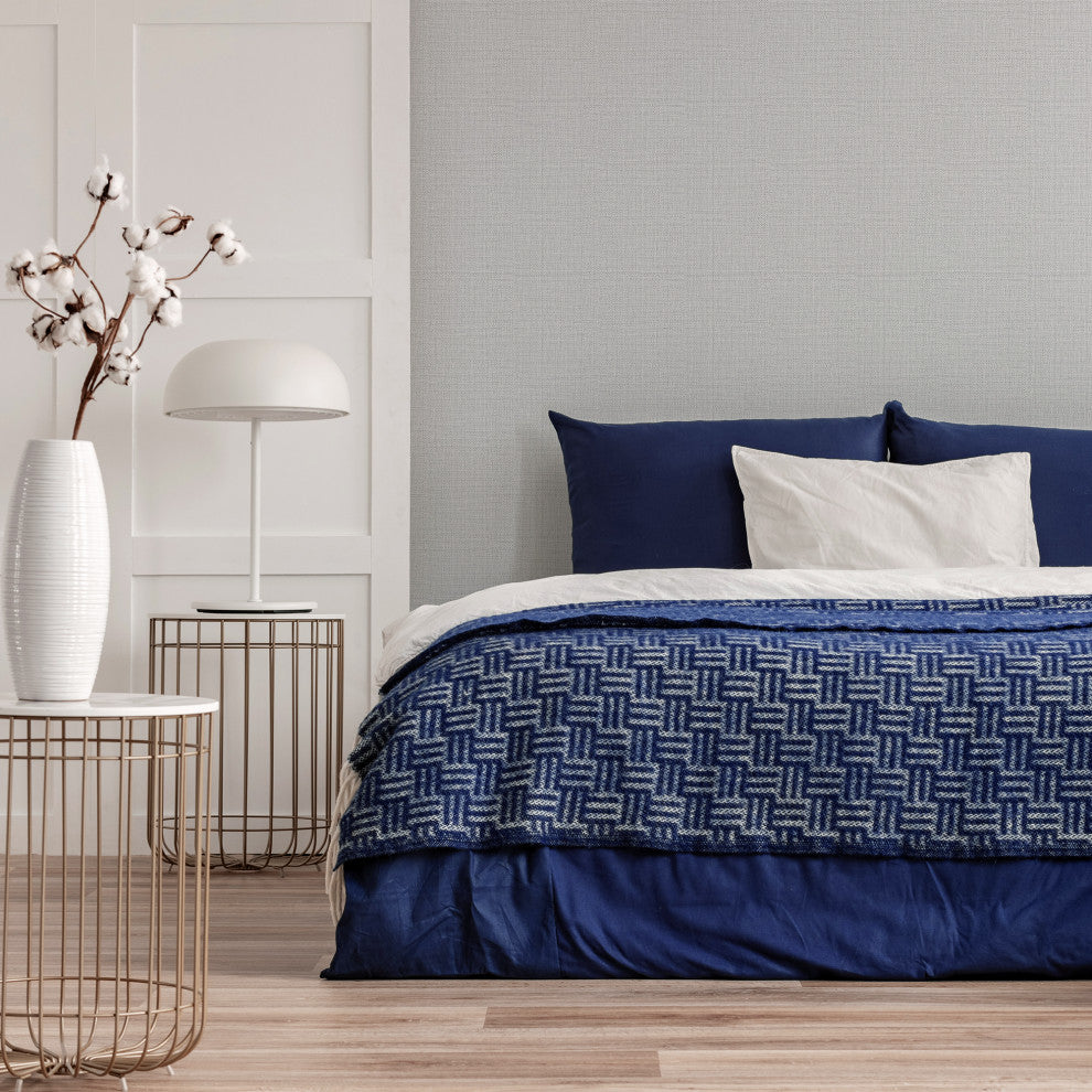 Linen Flat White Wallpaper