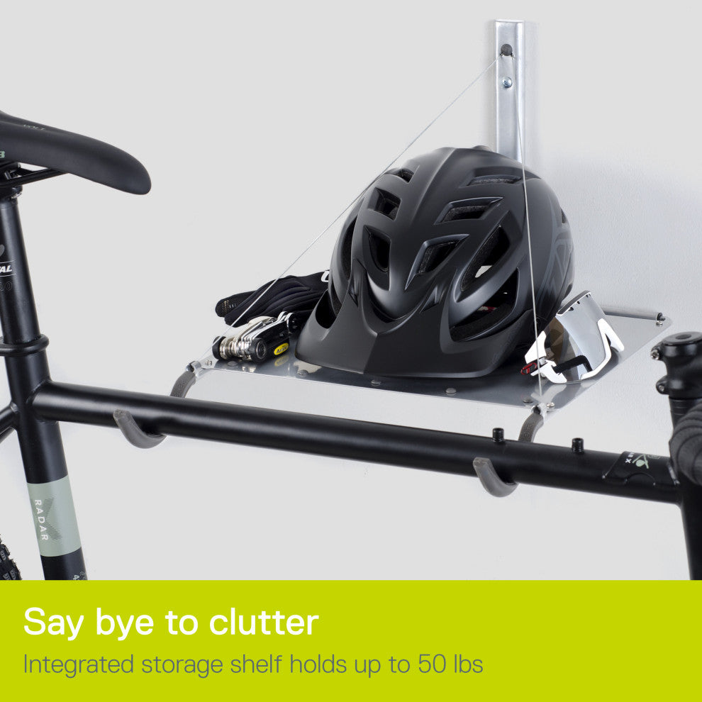 Single Bike Wall Mount Rack w/ Shelf