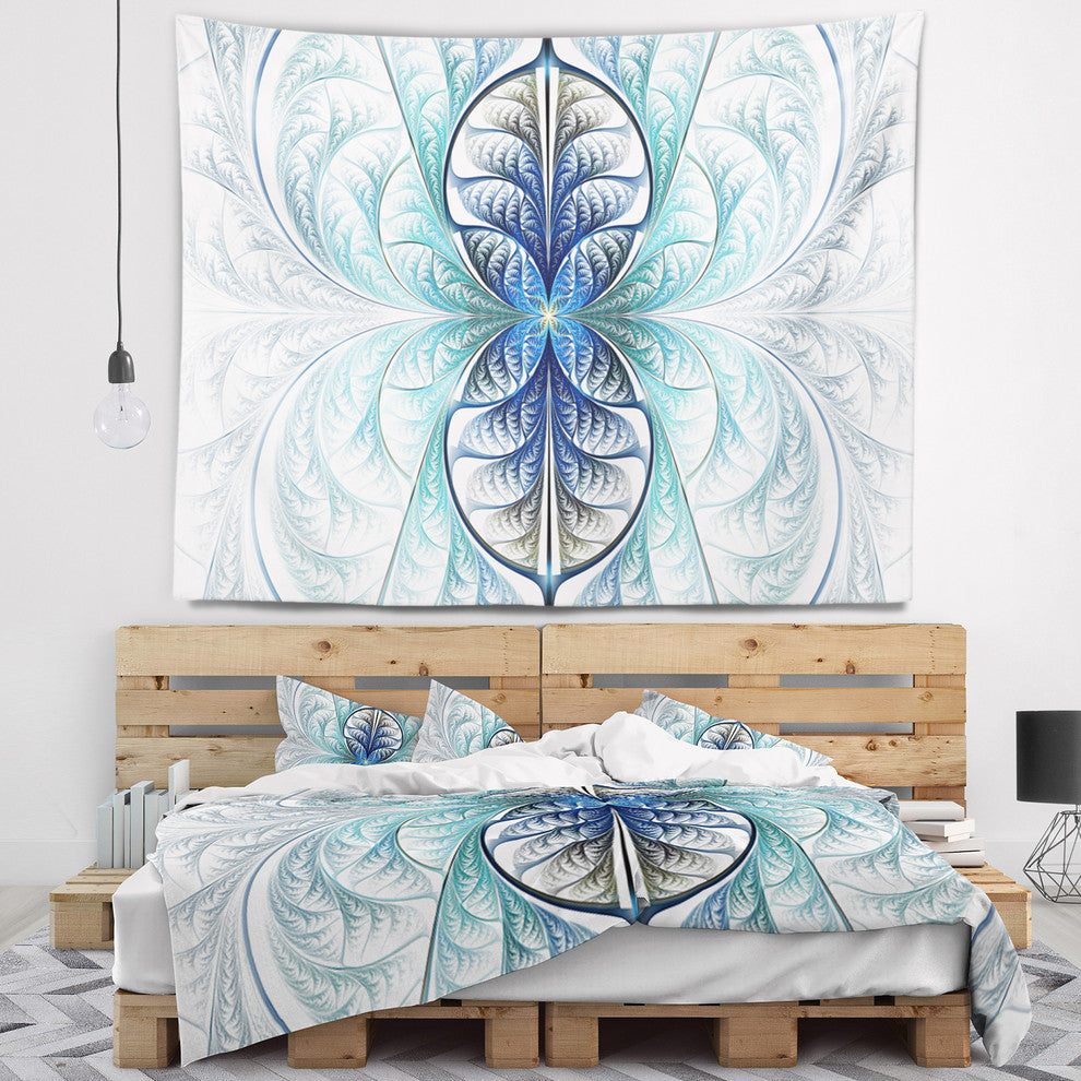 Light Blue Stained Glass Texture Abstract Wall Tapestry, 60"x50"
