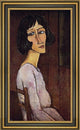 Amedeo Modigliani Portrait of Marguerite - 14" x 28" Framed Premium Canvas Print