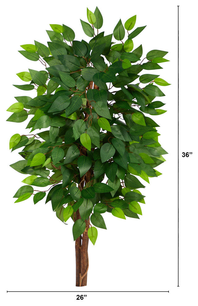 3ft. Artificial Double Trunk Ficus Tree (No Pot)