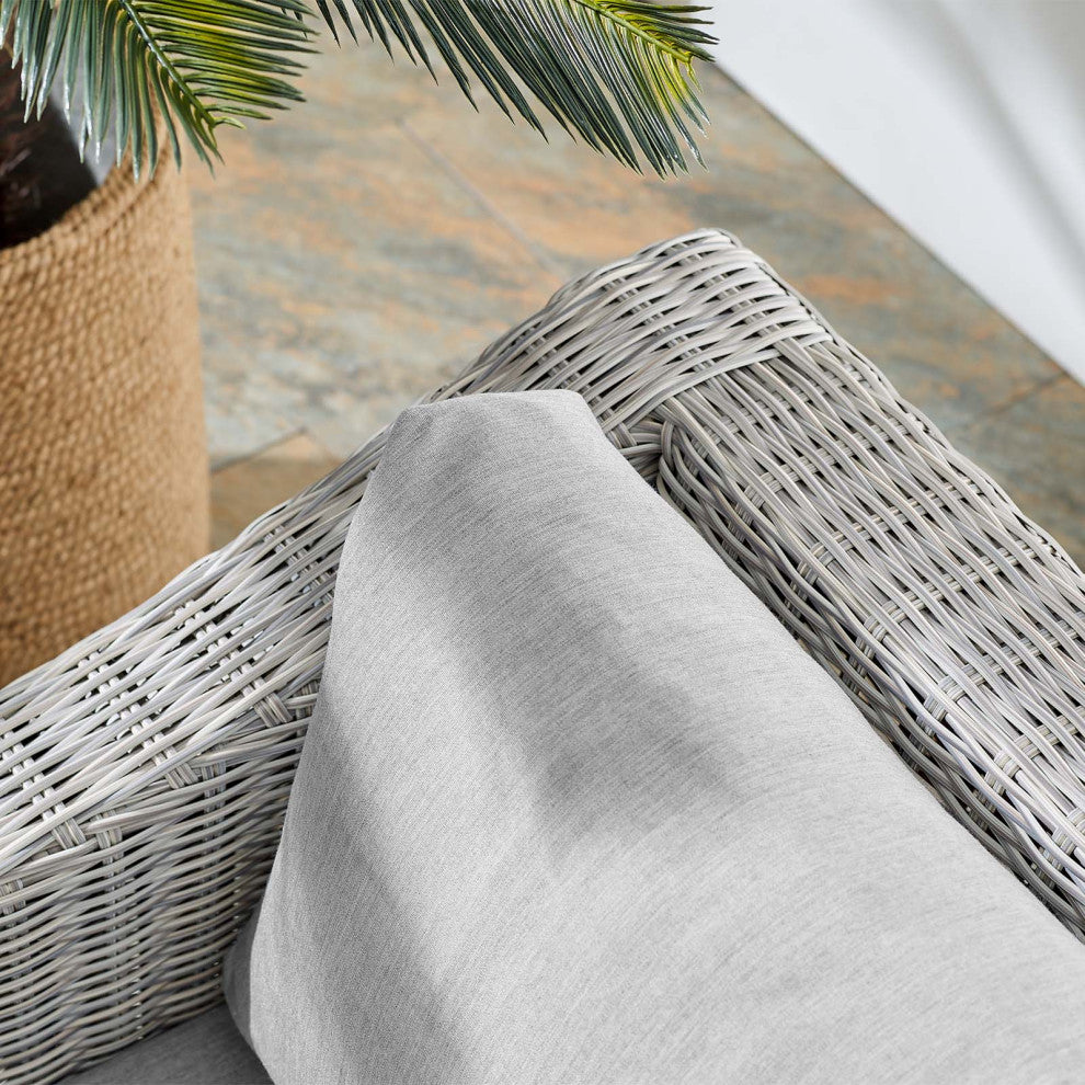 Lounge Chair Armchair, Sunbrella, Rattan, Wicker, Gray, Modern, Outdoor