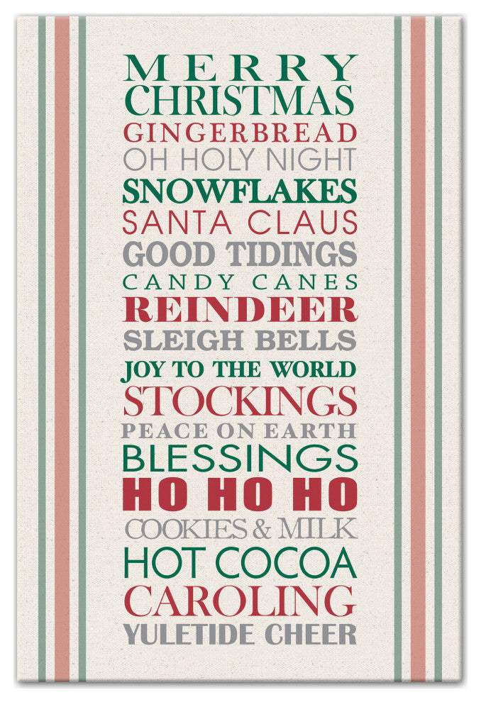 Holiday Words 20x30 Canvas Wall Art
