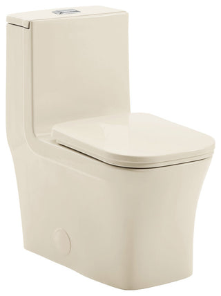 Concorde One Piece Square Toilet Dual Flush 1.1/1.6 gpf, Bisque