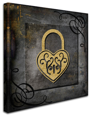 LightBoxJournal 'Grunge Gold Crown Lock' Canvas Art, 24" x 24"