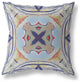 20" Navy Sage Geo Tribal Suede Throw Pillow