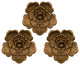Set of 3 Metallic Golden Flowers Wall Decor