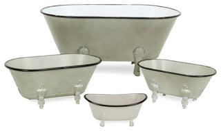 Lavande Metal Fleur-de-Lis Mini Tub Decor - Gray
