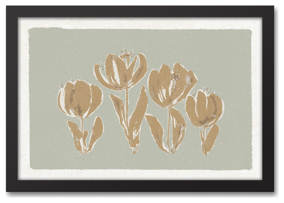 Soft Toned Tulips 12x18 Black Framed Canvas
