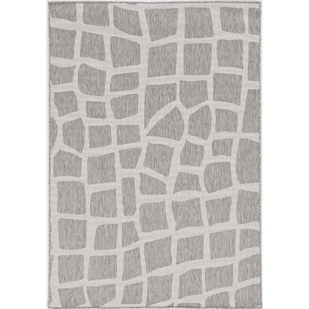 KAS Provo 5768 Ivory/Gray Bedrock Area Rug, 5'3"x7'7"