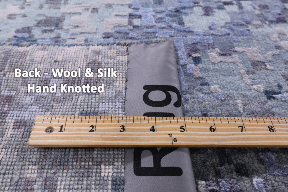 Wool and Silk Abstract Handmade Rug 12' 0" X 14' 11" Q11607