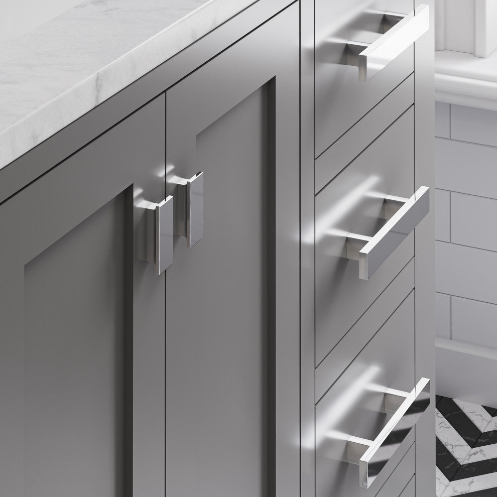 36" Wide Cashmere Gray Single Sink Bathroom Vanity, Faucet Included