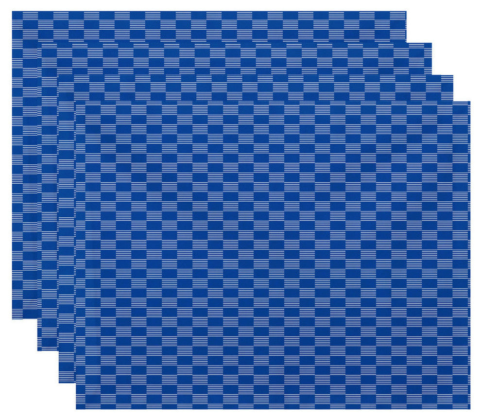 Read Between The Lines Geometric Print Placement, Azure, Set of 4