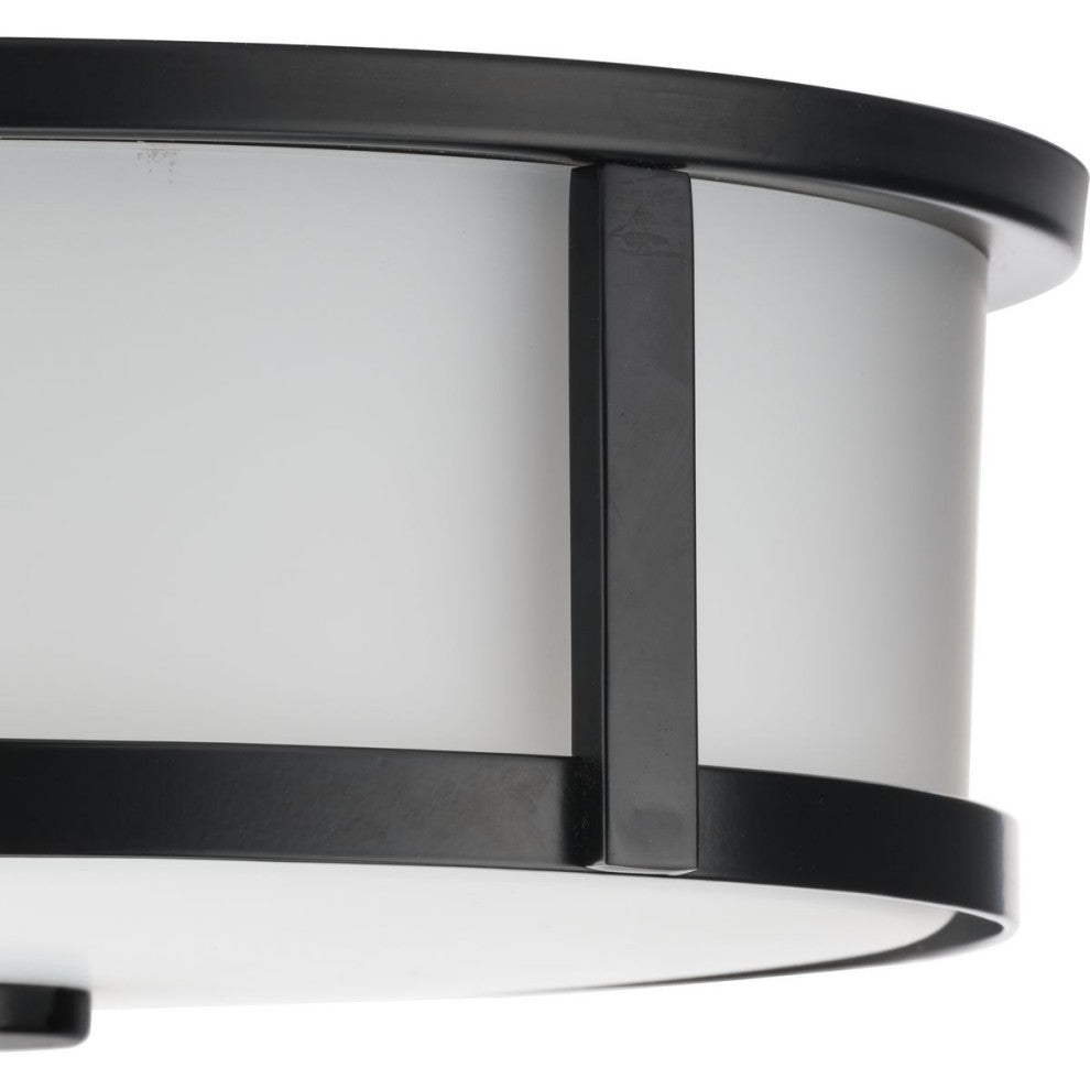 Gilliam Collection 12--5/8" Two-Light Matte Black New Traditional Flush Mount