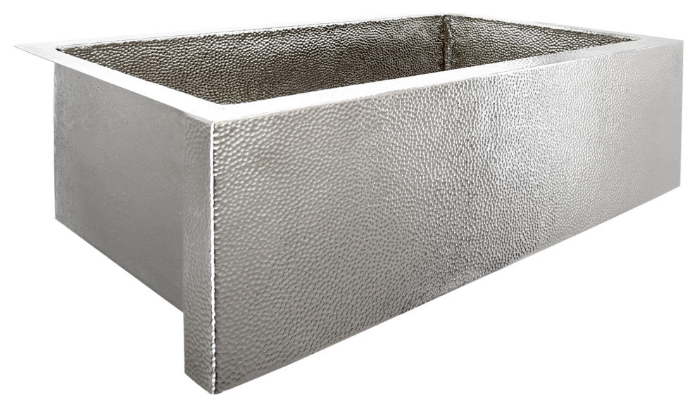 Pinnacle Copper Farmhouse Kitchen Sink, Polished Nickel