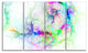Stormy Sky Fierce Lightning, Abstract Art on Canvas, 48"x28", 4 Panels