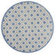 5' Round Blue And Gray Round Geometric Indoor Outdoor Area Rug