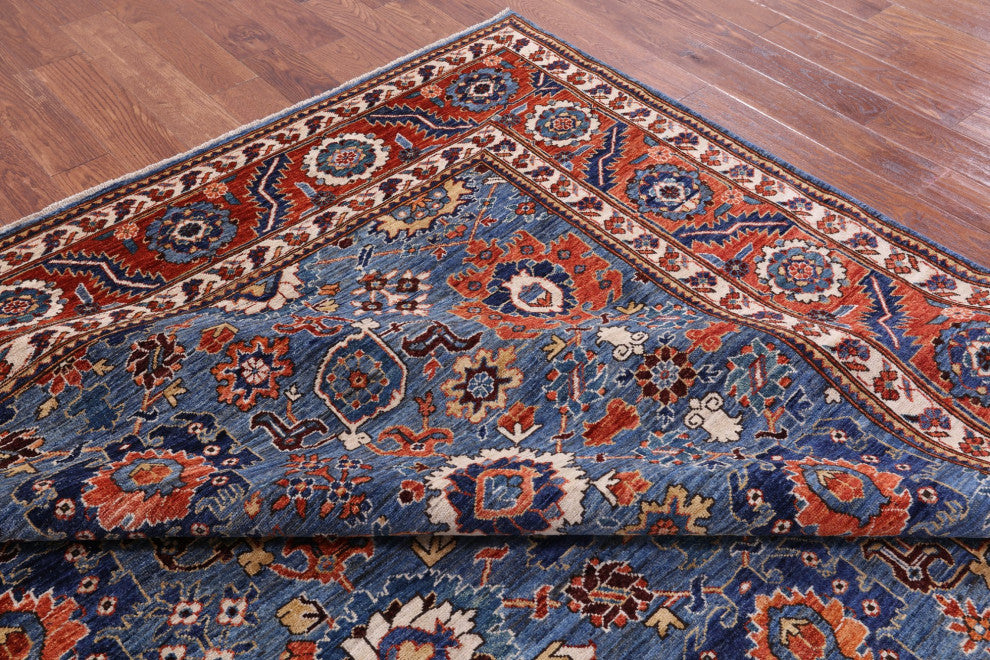 Persian Fine Serapi Hand-Knotted Wool Rug 9' 2" X 11' 9" - Q9941