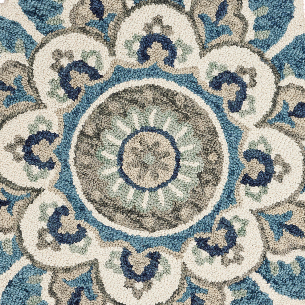 Edged Flora Area Rug, 6' Round