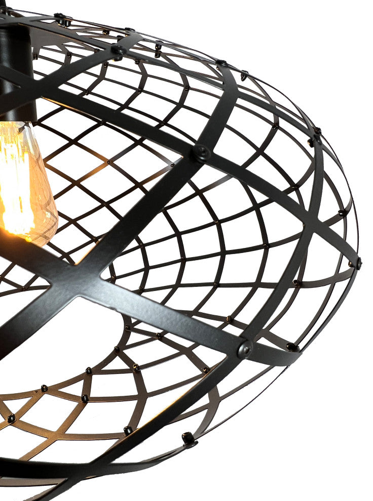 Ikal 1-Light Black Oval Pendant